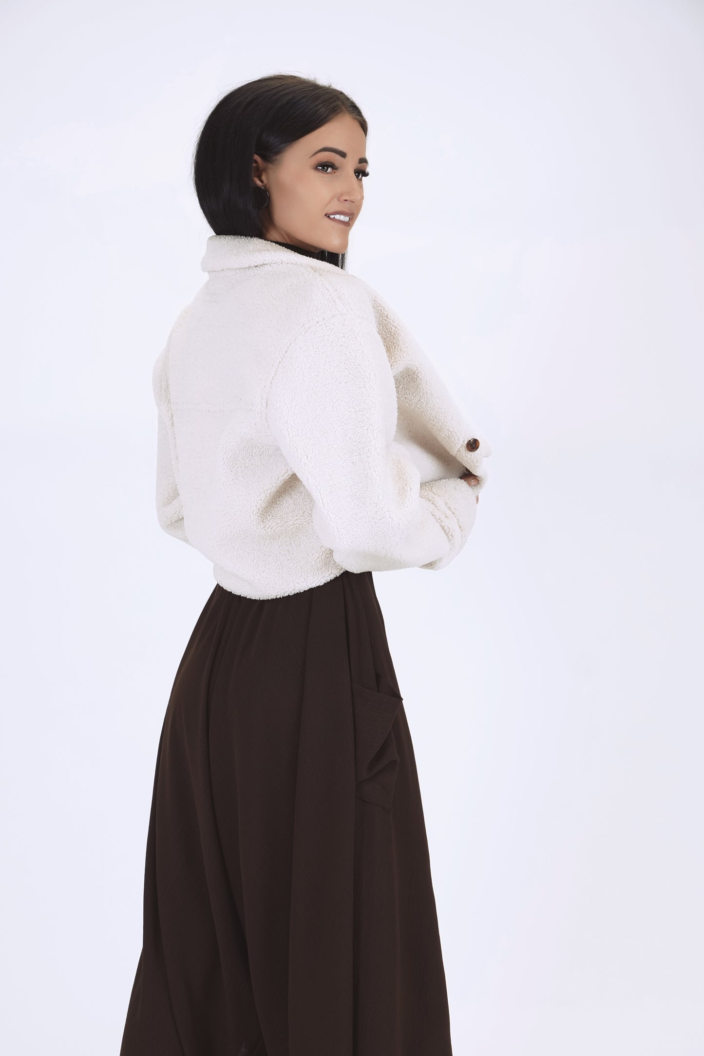 Oversize kombinezons ar kabatām, chocolate brown