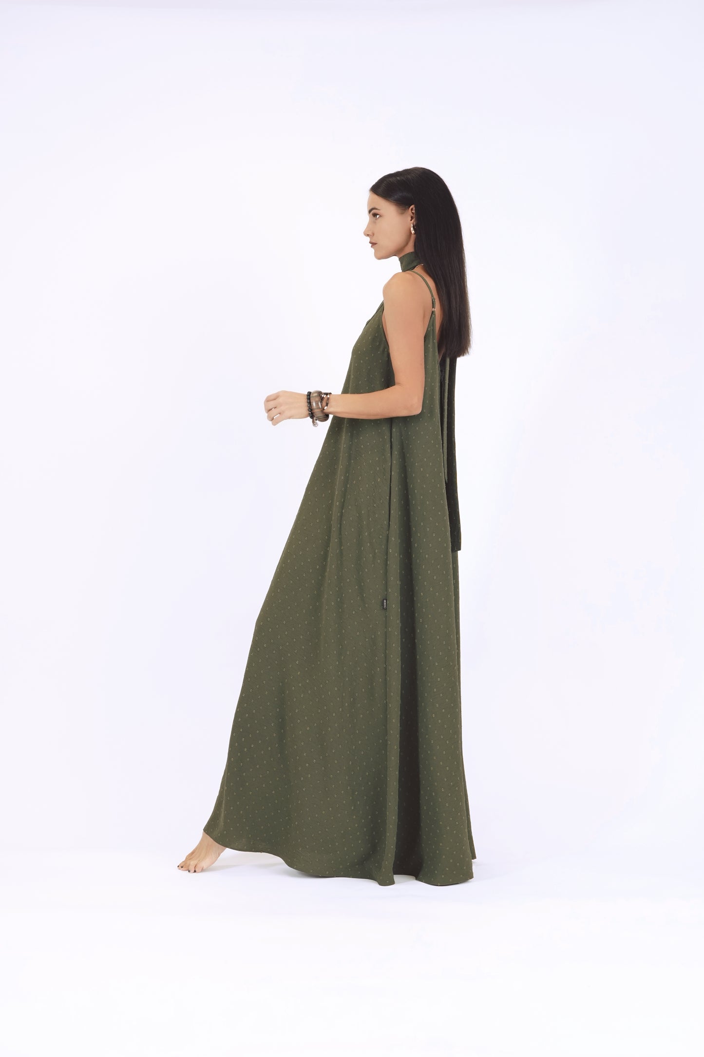 Gara A silueta kleita, dark haki green