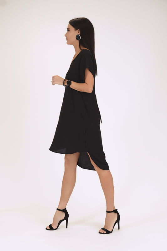 Oversize midi kleita ar sānu kabatām un muguras izgriezumu