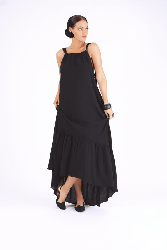 Gara volānkleita ar atsegtu muguras daļu