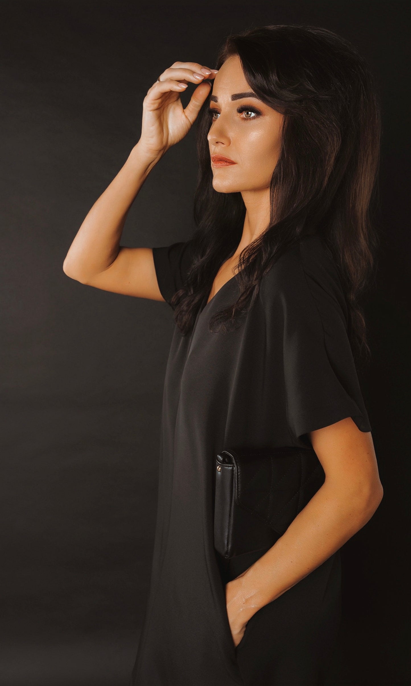 Oversize midi kleita ar sānu kabatām