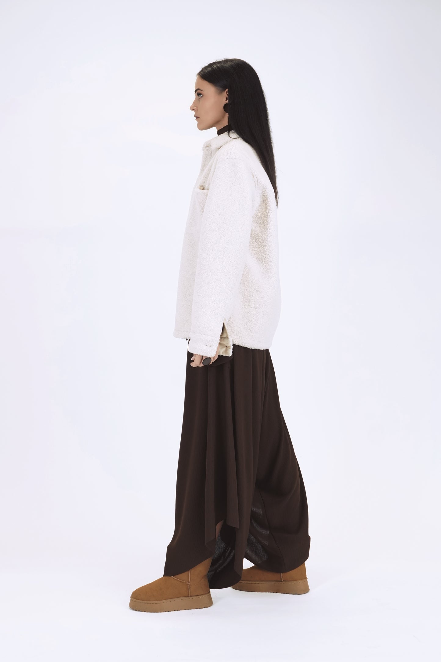 Oversize kombinezons ar kabatām, chocolate brown