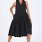Midi kleita ar slīpu volānu, black