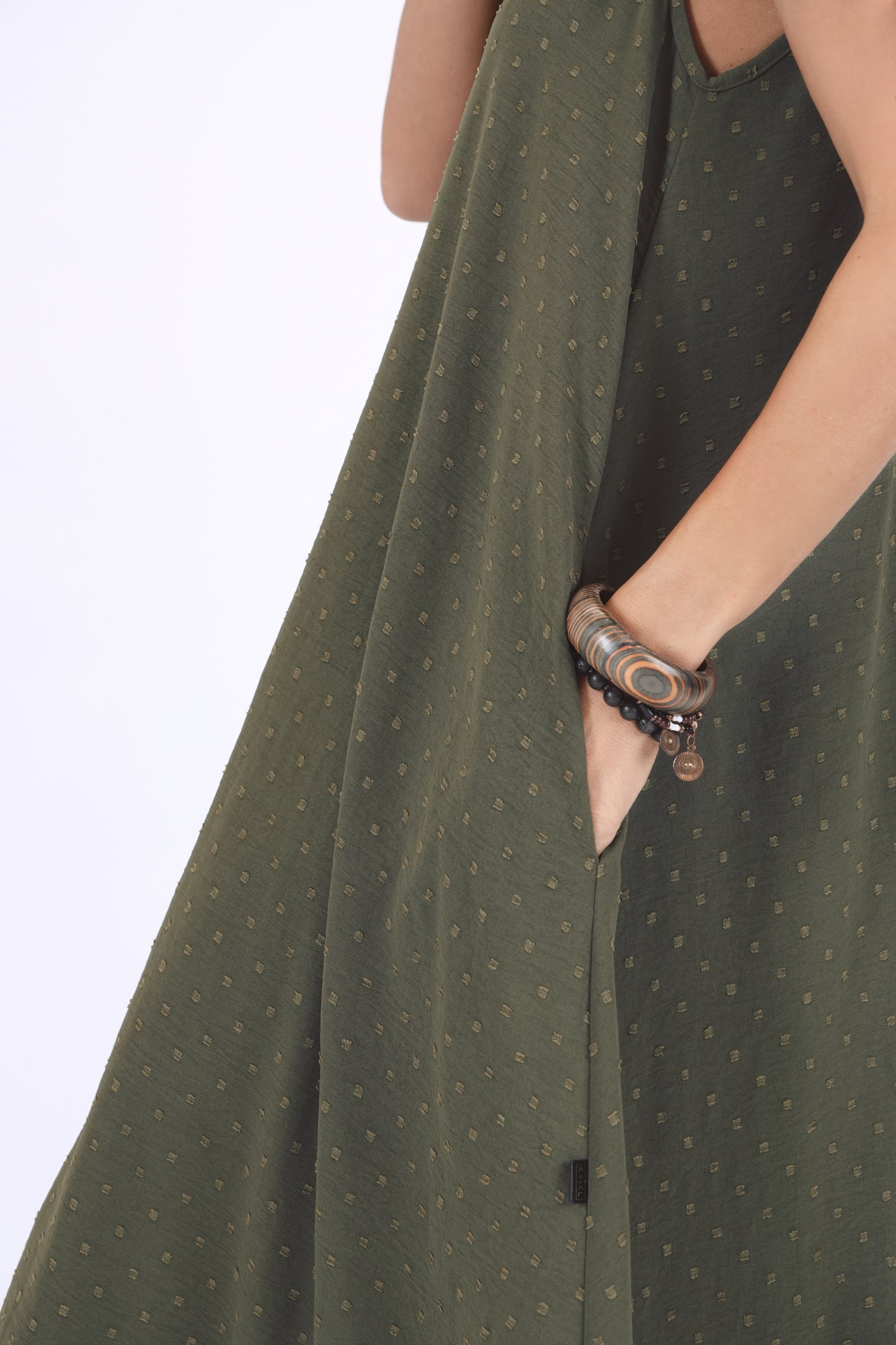 Gara A silueta kleita, dark haki green