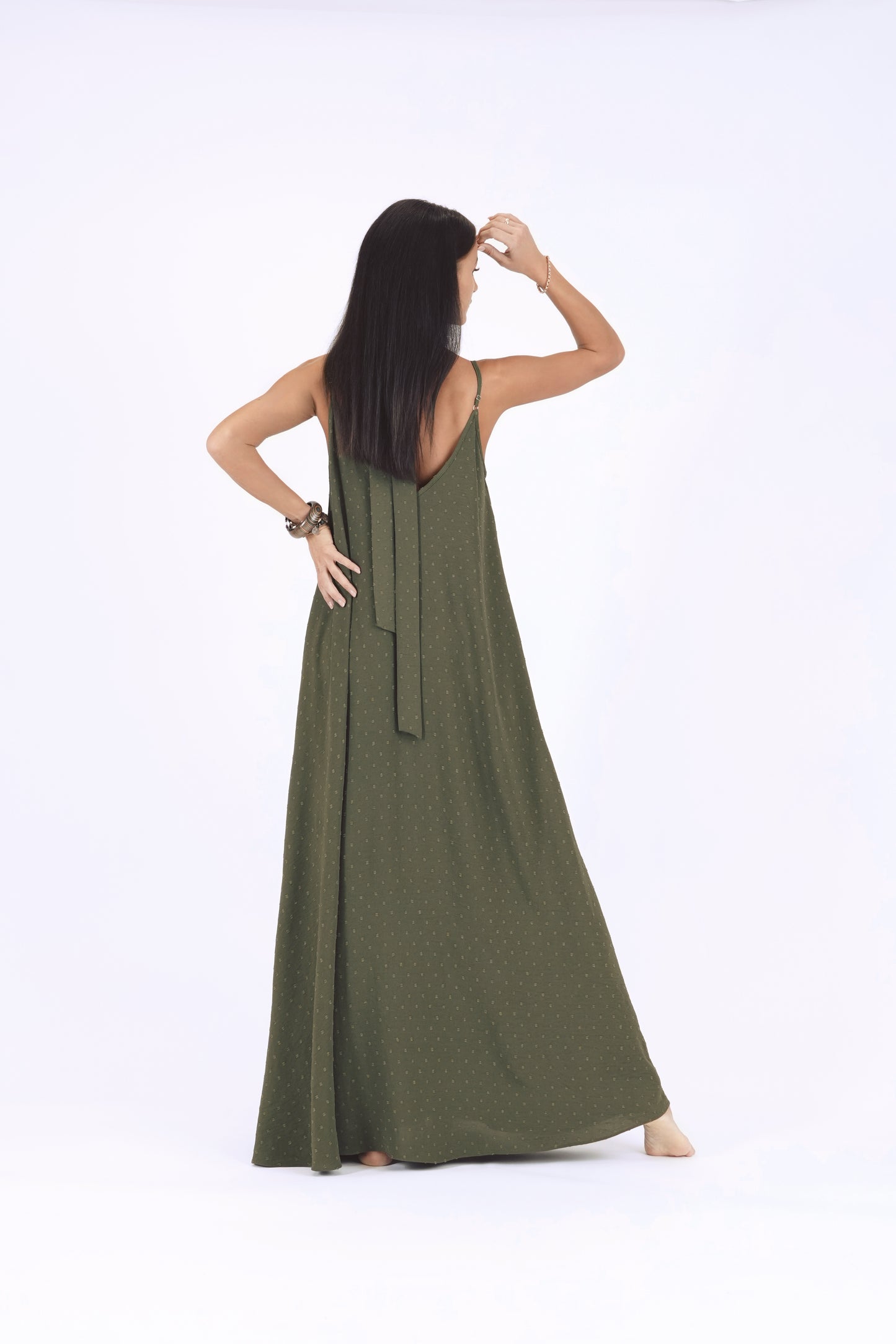 Gara A silueta kleita, dark haki green